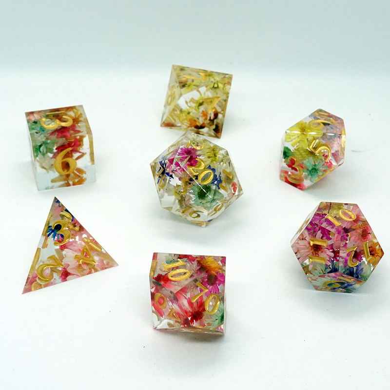 'Flower' Sharp Resin Dice Set