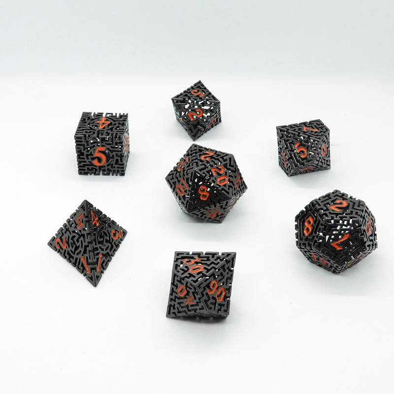 'Maze' Metal Dice Set