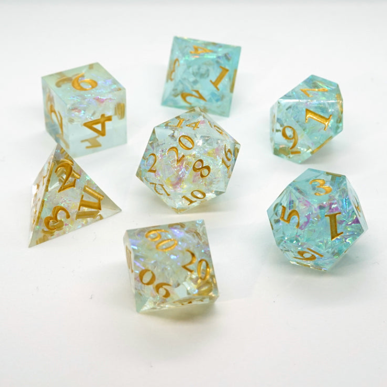 'Opal' Sharp Resin Dice Set