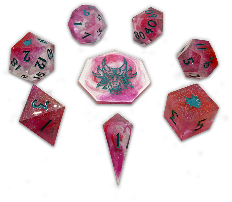 'Oxalis' 8 Piece Resin DND Dice Set