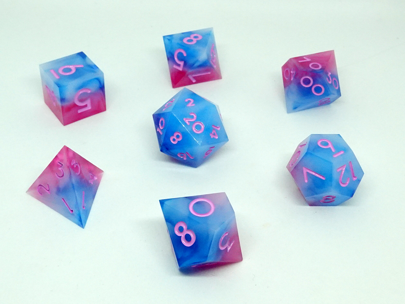 'Cotton Candy' Sharp Resin Dice Set