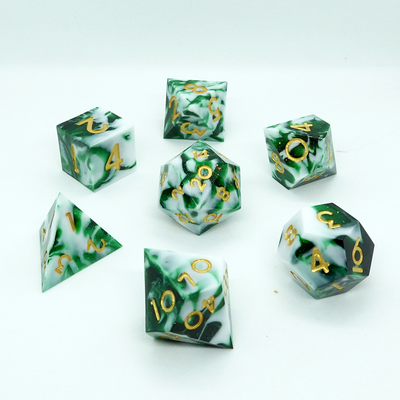 'Mint' Sharp Resin Dice Set