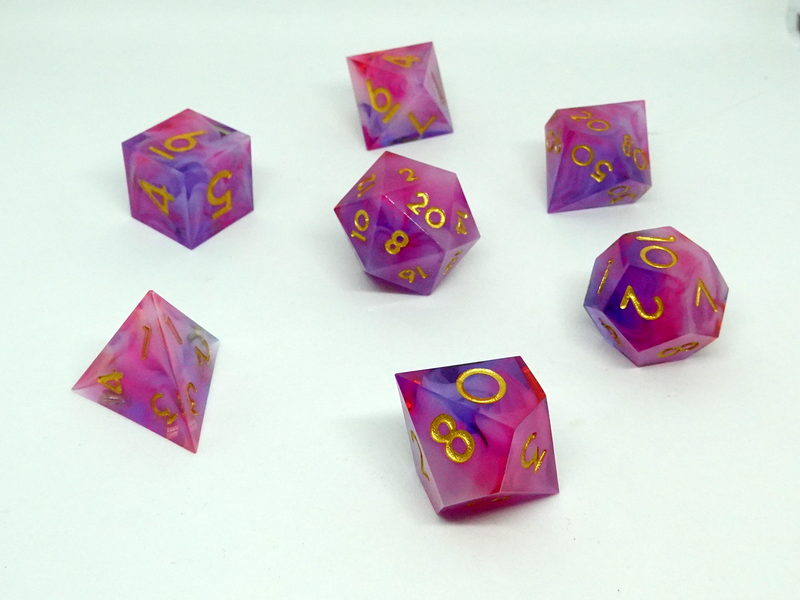 'Pink Panthers' Sharp Resin Dice Set