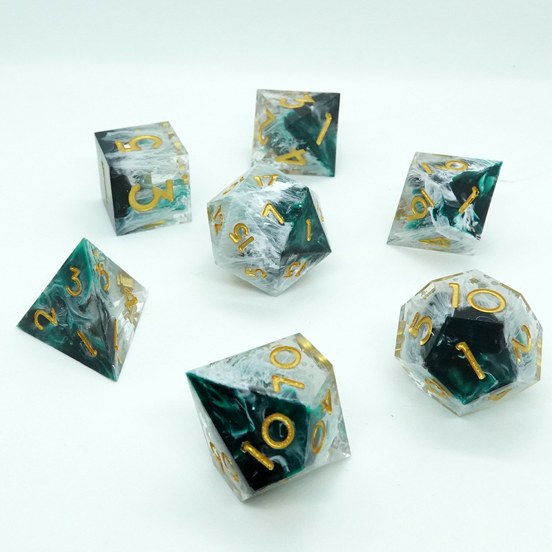 'Tides' Sharp Resin Dice Set