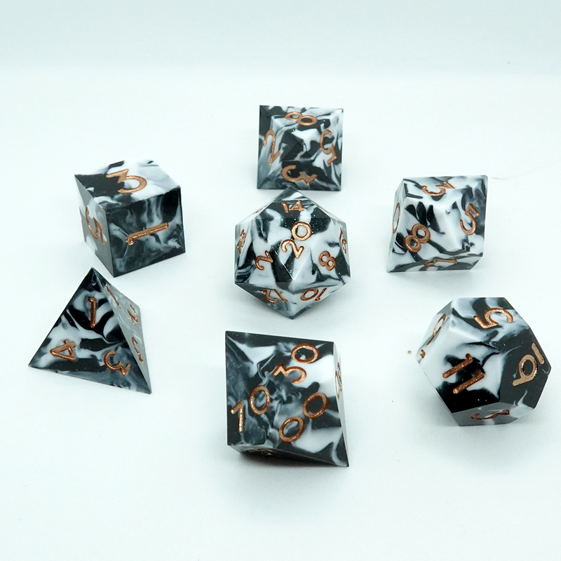 'Zebra' Sharp Resin Dice Set