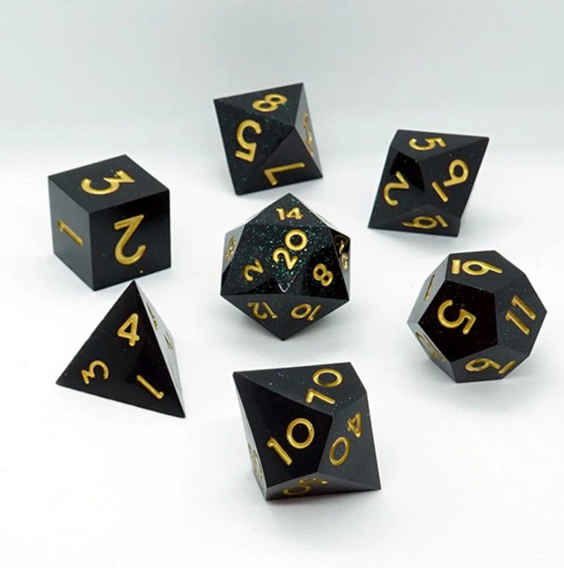 'Ebony' Sharp Resin Dice Set