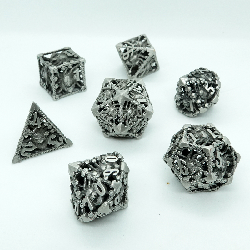 'Silver Beholden' Metal Dice Set