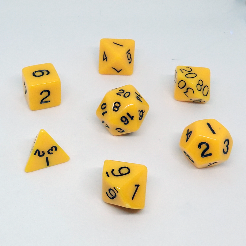 'Yellow' Resin Dice Set